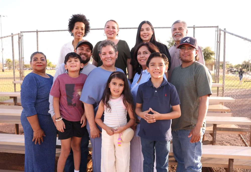 Rosa Cantu with community members at a neighborhood park